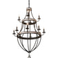 Meyda Lighting Georgetown 36" 12-Light Silver Sand On Black Chandelier