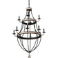 Meyda Lighting Georgetown 36" 12-Light Silver Sand On Black Chandelier