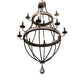 Meyda Lighting Georgetown 36" 12-Light Silver Sand On Black Chandelier