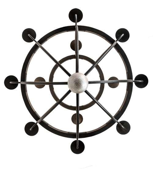 Meyda Lighting Georgetown 36" 12-Light Silver Sand On Black Chandelier