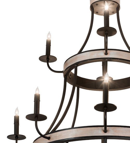 Meyda Lighting Georgetown 36" 12-Light Silver Sand On Black Chandelier