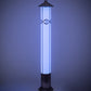 Meyda Lighting Georgia Aquarium 7" LED Stainless Steel Bollard Post Mount With White Statuario Idalight Shade