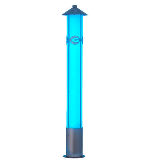 Meyda Lighting Georgia Aquarium 7" LED Stainless Steel Bollard Post Mount With White Statuario Idalight Shade