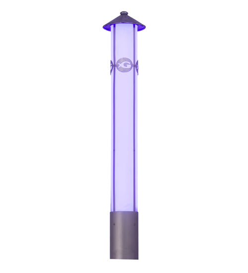 Meyda Lighting Georgia Aquarium 7" LED Stainless Steel Bollard Post Mount With White Statuario Idalight Shade