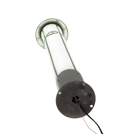 Meyda Lighting Georgia Aquarium 7" LED Stainless Steel Bollard Post Mount With White Statuario Idalight Shade