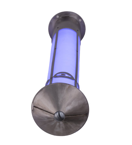 Meyda Lighting Georgia Aquarium 7" LED Stainless Steel Bollard Post Mount With White Statuario Idalight Shade