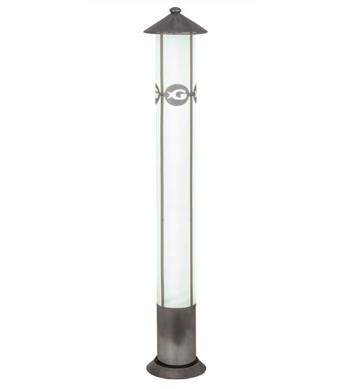 Meyda Lighting Georgia Aquarium 7" LED Stainless Steel Bollard Post Mount With White Statuario Idalight Shade