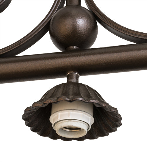 Meyda Lighting Georgia Scroll 68" 3-Light Matte Copper Vein Island Pendant Light Hardware
