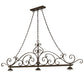 Meyda Lighting Georgia Scroll 68" 3-Light Matte Copper Vein Island Pendant Light Hardware