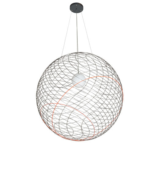 Meyda Lighting Geosphere 60" Stainless Steel Pendant Light With White Statuario Idalight Shade