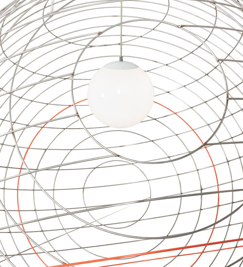 Meyda Lighting Geosphere 60" Stainless Steel Pendant Light With White Statuario Idalight Shade