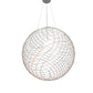 Meyda Lighting Geosphere 60" Stainless Steel Pendant Light With White Statuario Idalight Shade