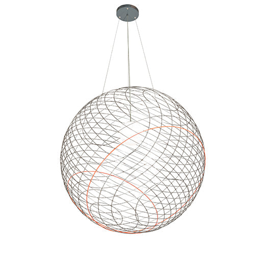 Meyda Lighting Geosphere 60" Stainless Steel Pendant Light With White Statuario Idalight Shade