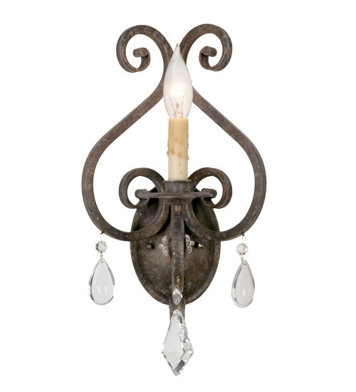 Meyda Lighting Gia 10" Smoke Wall Sconce With Amber Faux Candlelight