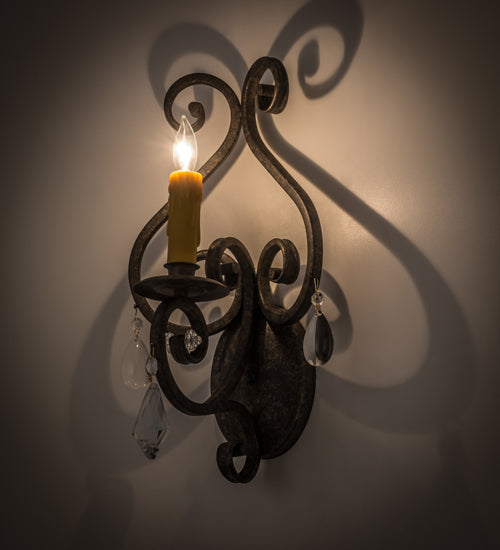 Meyda Lighting Gia 11" Golden Bronze Wall Sconce With Amber Faux Candlelight