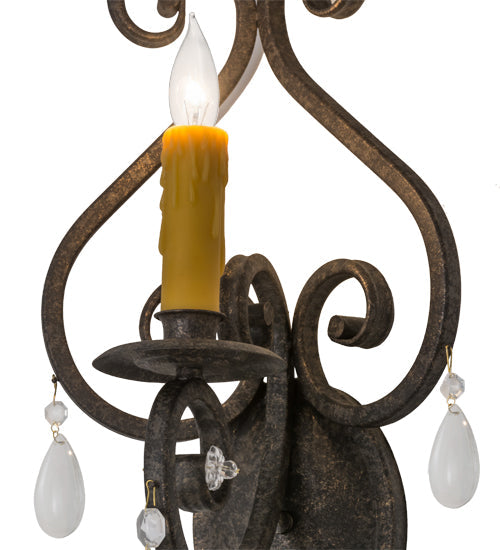 Meyda Lighting Gia 11" Golden Bronze Wall Sconce With Amber Faux Candlelight