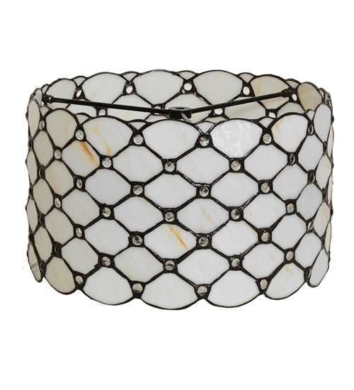 Meyda Lighting Giacomo 13" Beige & Clear Shade Glass