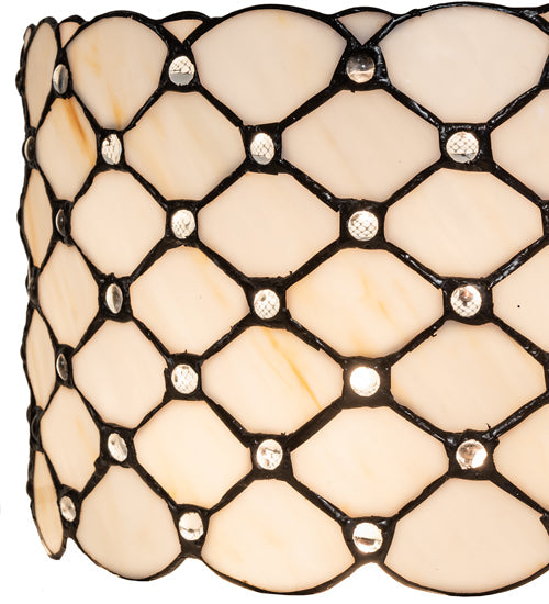 Meyda Lighting Giacomo 13" Beige & Clear Shade Glass