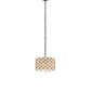 Meyda Lighting Giacomo 13" Mahogany Bronze Pendant Light With Beige & Clear Shade Glass