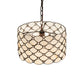 Meyda Lighting Giacomo 13" Mahogany Bronze Pendant Light With Beige & Clear Shade Glass