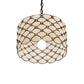 Meyda Lighting Giacomo 13" Mahogany Bronze Pendant Light With Beige & Clear Shade Glass