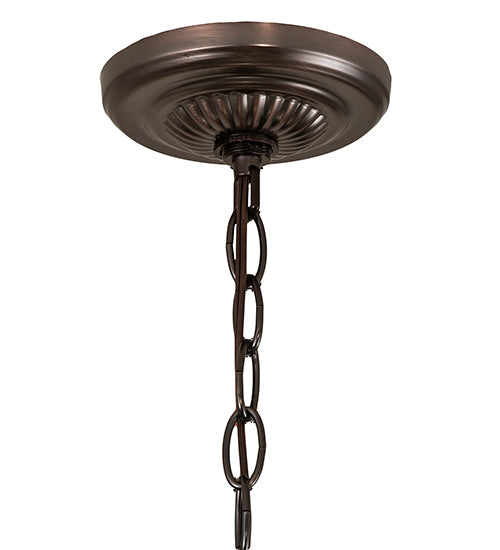 Meyda Lighting Giacomo 13" Mahogany Bronze Pendant Light With Beige & Clear Shade Glass