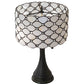 Meyda Lighting Giacomo 21" 2-Light Mahogany Bronze Table Lamp With Beige & Clear Shade Glass