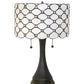 Meyda Lighting Giacomo 21" 2-Light Mahogany Bronze Table Lamp With Beige & Clear Shade Glass