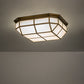 Meyda Lighting Gibbon 31" LED Gold Matte Flush Mount Light With White Statuario Idalight Shade