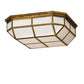 Meyda Lighting Gibbon 31" LED Gold Matte Flush Mount Light With White Statuario Idalight Shade