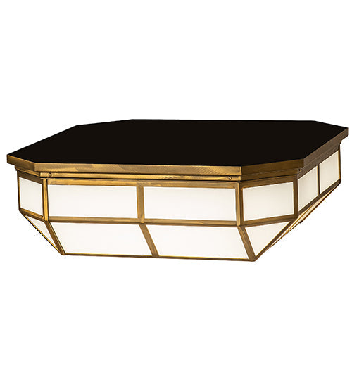 Meyda Lighting Gibbon 31" LED Gold Matte Flush Mount Light With White Statuario Idalight Shade