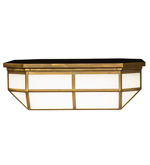 Meyda Lighting Gibbon 31" LED Gold Matte Flush Mount Light With White Statuario Idalight Shade