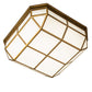 Meyda Lighting Gibbon 31" LED Gold Matte Flush Mount Light With White Statuario Idalight Shade