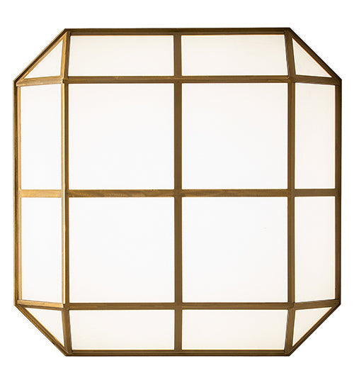 Meyda Lighting Gibbon 31" LED Gold Matte Flush Mount Light With White Statuario Idalight Shade