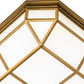 Meyda Lighting Gibbon 31" LED Gold Matte Flush Mount Light With White Statuario Idalight Shade