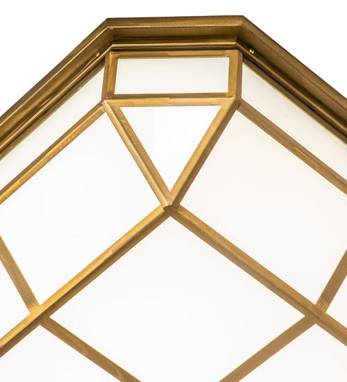 Meyda Lighting Gibbon 31" LED Gold Matte Flush Mount Light With White Statuario Idalight Shade