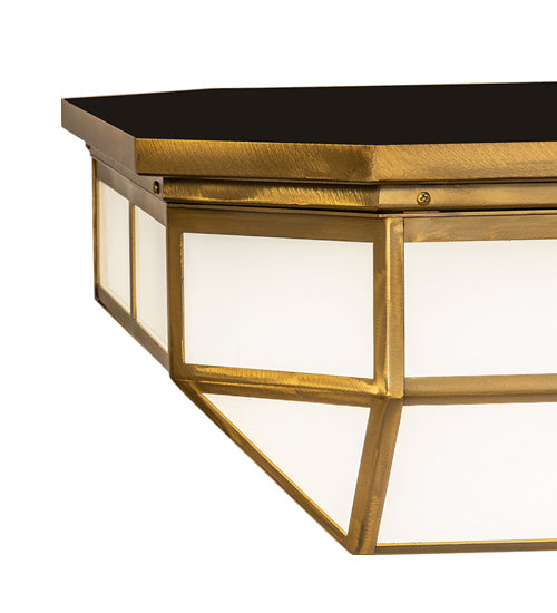 Meyda Lighting Gibbon 31" LED Gold Matte Flush Mount Light With White Statuario Idalight Shade