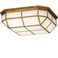 Meyda Lighting Gibbon 31" LED Gold Matte Flush Mount Light With White Statuario Idalight Shade