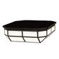 Meyda Lighting Gibbon 36" LED Solar Black Flush Mount Light With White Statuario Idalight Shade