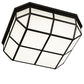 Meyda Lighting Gibbon 36" LED Solar Black Flush Mount Light With White Statuario Idalight Shade