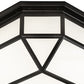 Meyda Lighting Gibbon 36" LED Solar Black Flush Mount Light With White Statuario Idalight Shade