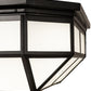 Meyda Lighting Gibbon 36" LED Solar Black Flush Mount Light With White Statuario Idalight Shade