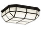 Meyda Lighting Gibbon 36" LED Solar Black Flush Mount Light With White Statuario Idalight Shade