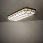 Meyda Lighting Gibbon 66" LED Gold Matte Island Flush Mount Light With White Statuario Idalight Shade