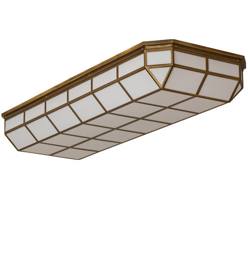 Meyda Lighting Gibbon 66" LED Gold Matte Island Flush Mount Light With White Statuario Idalight Shade