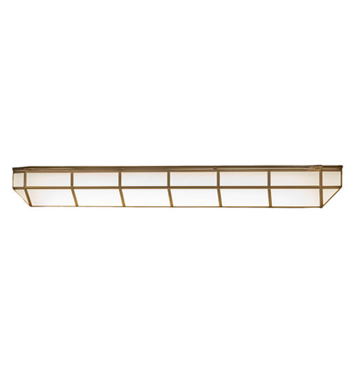 Meyda Lighting Gibbon 66" LED Gold Matte Island Flush Mount Light With White Statuario Idalight Shade