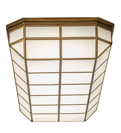 Meyda Lighting Gibbon 66" LED Gold Matte Island Flush Mount Light With White Statuario Idalight Shade