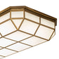 Meyda Lighting Gibbon 66" LED Gold Matte Island Flush Mount Light With White Statuario Idalight Shade