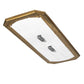 Meyda Lighting Gibbon 66" LED Gold Matte Island Flush Mount Light With White Statuario Idalight Shade