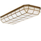 Meyda Lighting Gibbon 66" LED Gold Matte Island Flush Mount Light With White Statuario Idalight Shade
